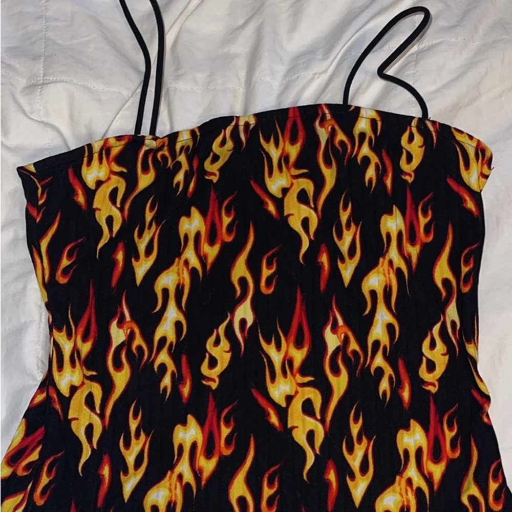 Rue 21: Flame Print Spaghetti Strap Tank Top